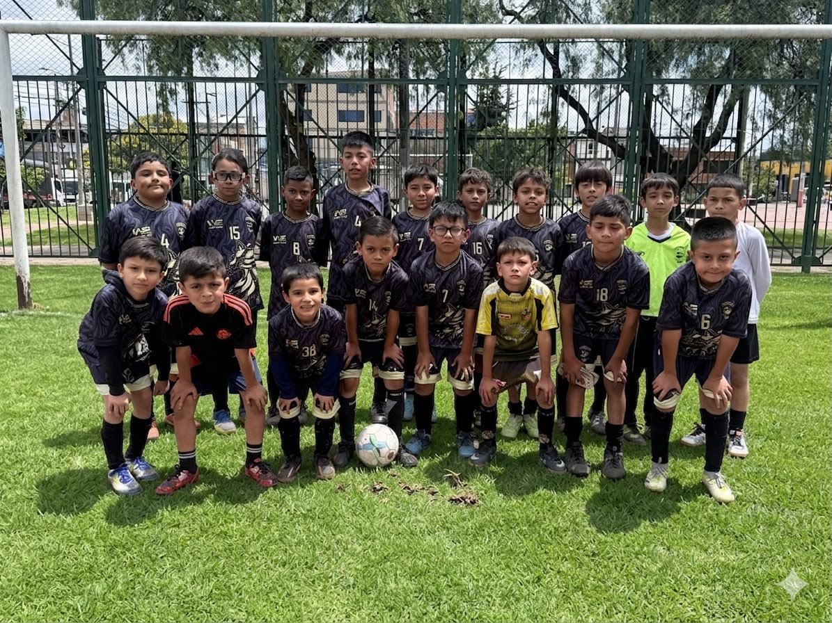 Equipo del club posando en la cancha